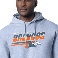 Denver Broncos Starter Logo Push Graphic Hoodie Gray | NFL