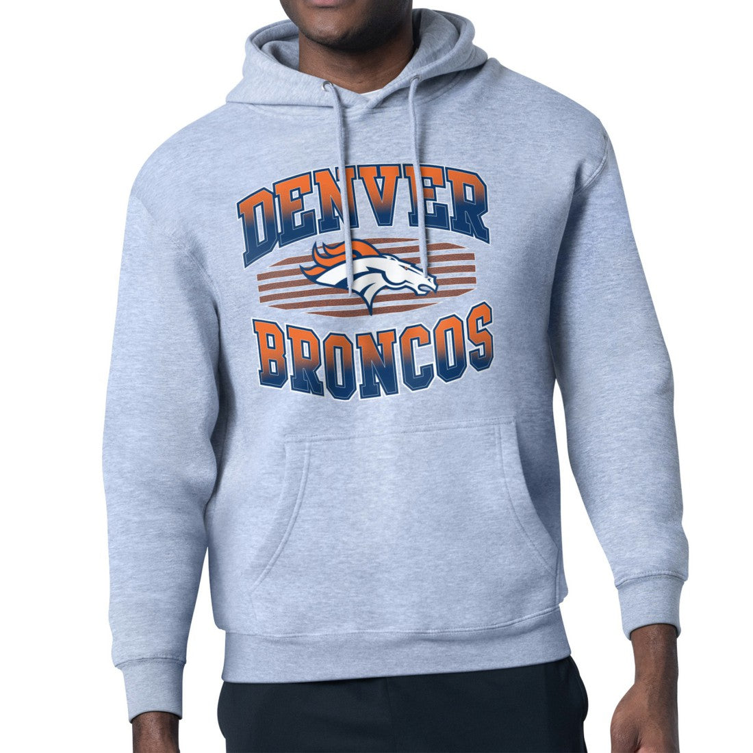 Denver Broncos Starter Team Grit Graphic Hoodie Heather Gray | NFL