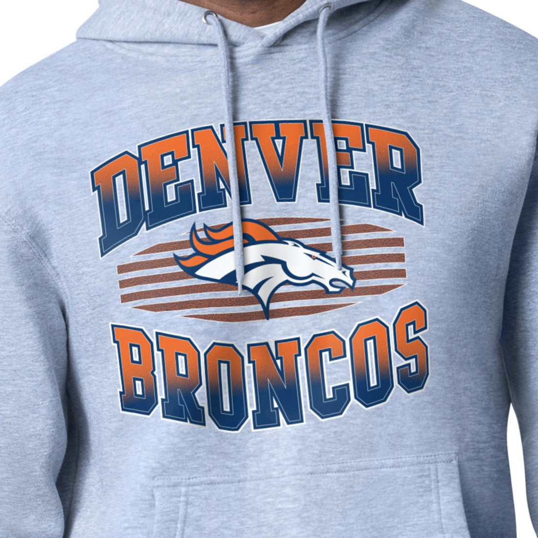 Denver Broncos Starter Team Grit Graphic Hoodie Heather Gray | NFL
