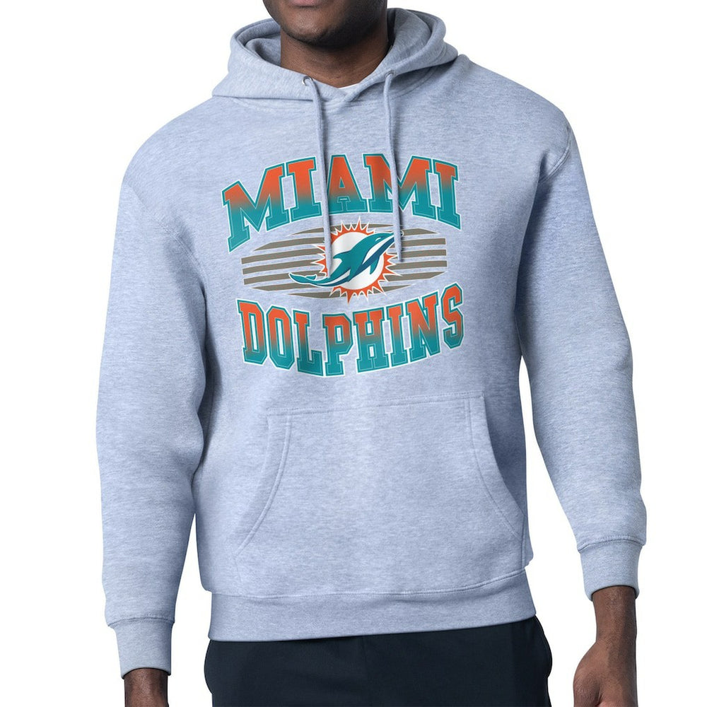 Miami Dolphins Starter Team Grit Graphic Hoodie Heather Gray | NFL