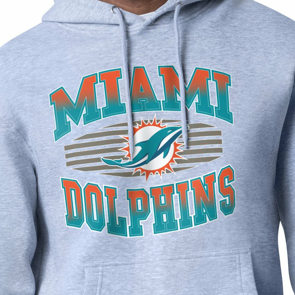 Miami Dolphins Starter Team Grit Graphic Hoodie Heather Gray | NFL