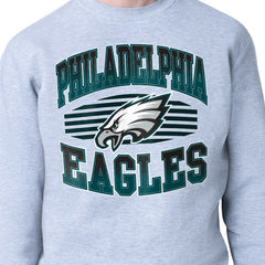 Philadelphia Eagles Starter Team Grit Graphic Fleece Pullover Sweatshirt Heather Gray | NFL