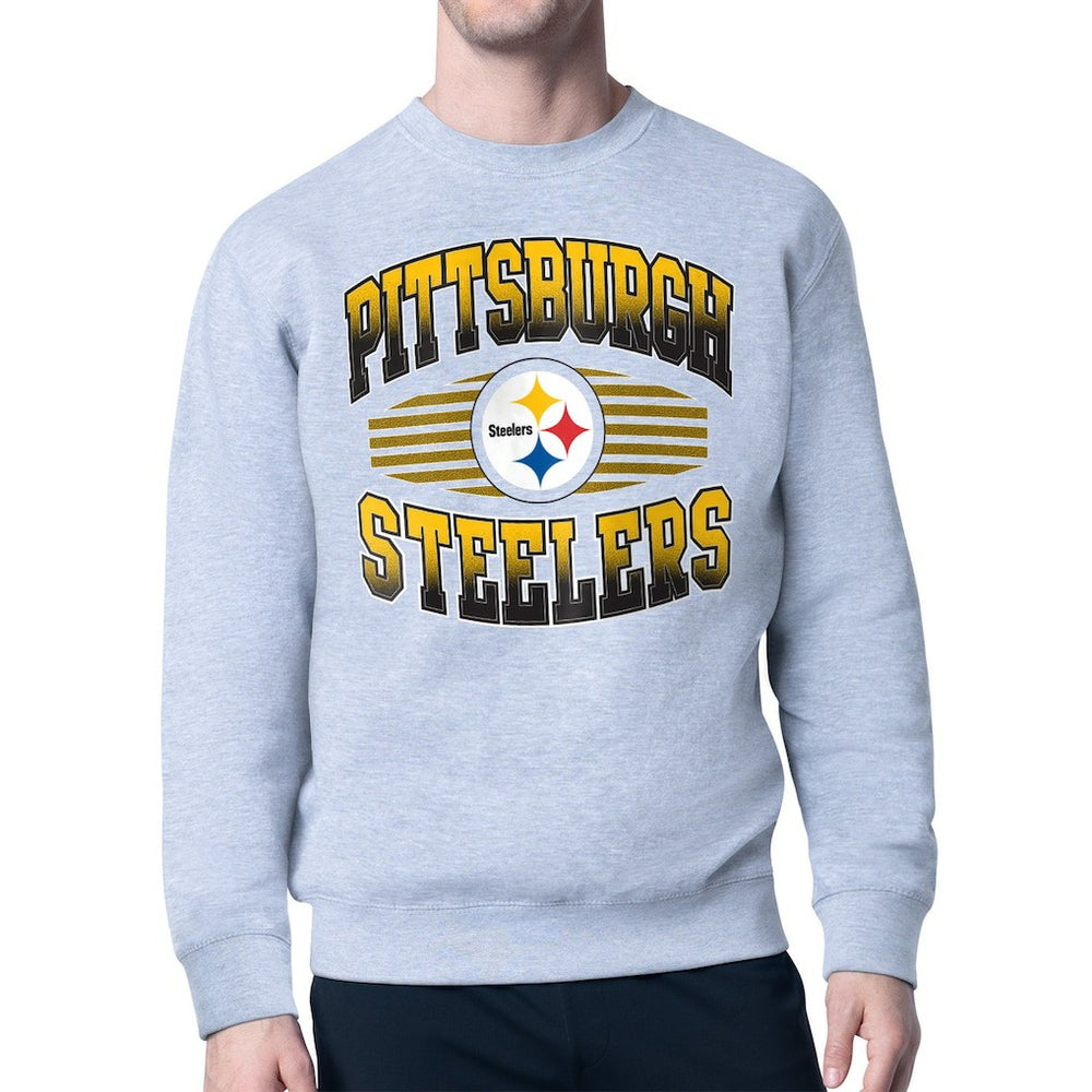 Pittsburgh Steelers Starter Team Grit Graphic Fleece Pullover Sweatshirt Heather Gray | NFL