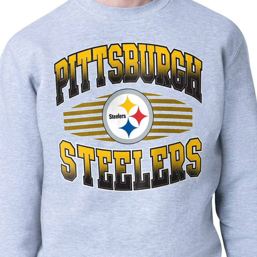 Pittsburgh Steelers Starter Team Grit Graphic Fleece Pullover Sweatshirt Heather Gray | NFL