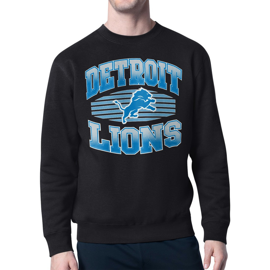 Detroit Lions Starter Team Grit Graphic Fleece Pullover Sweatshirt Black | NFL