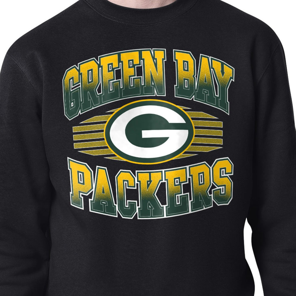Green Bay Packers Starter Team Grit Graphic Fleece Pullover Sweatshirt Black | NFL