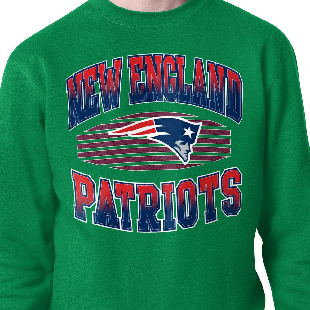 New England Patriots Starter Team Grit Graphic Fleece Pullover Sweatshirt Kelly Green | NFL