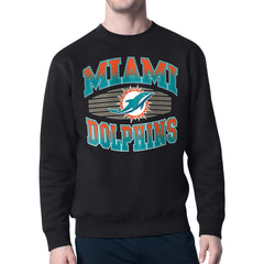 Miami Dolphins Starter Team Grit Graphic Fleece Pullover Sweatshirt Black | NFL