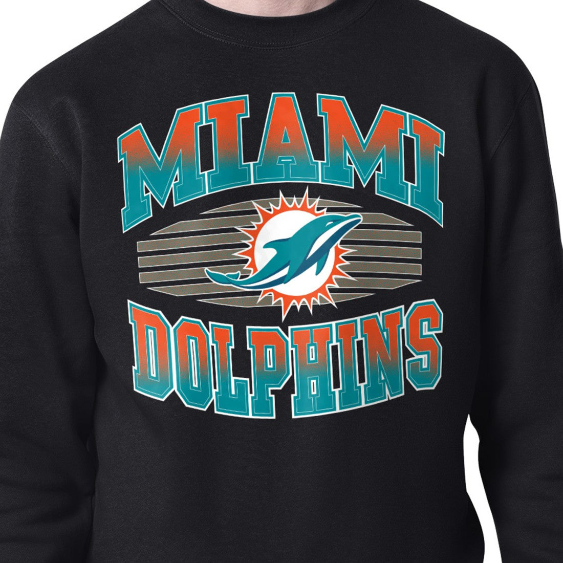 Miami Dolphins Starter Team Grit Graphic Fleece Pullover Sweatshirt Black | NFL