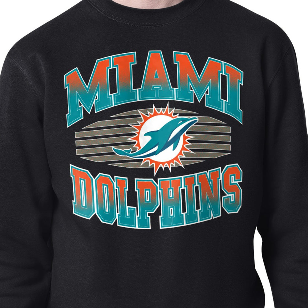 Miami Dolphins Starter Team Grit Graphic Fleece Pullover Sweatshirt Black | NFL