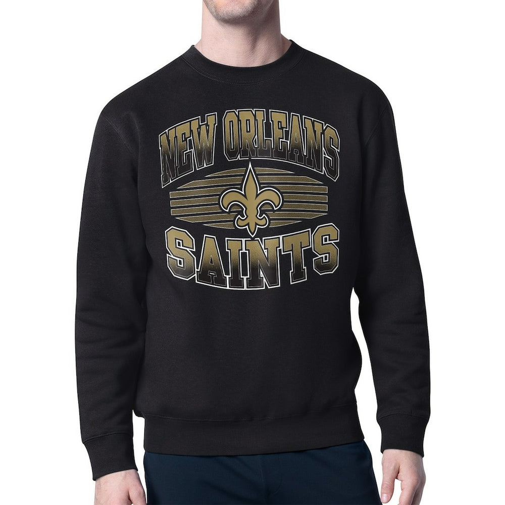 New Orleans Saints Starter Team Grit Graphic Fleece Pullover Sweatshirt Black | NFL