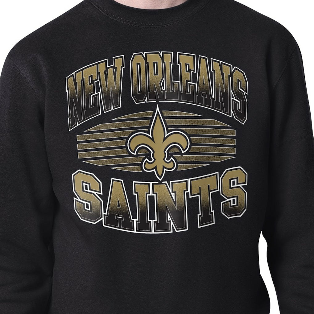 New Orleans Saints Starter Team Grit Graphic Fleece Pullover Sweatshirt Black | NFL