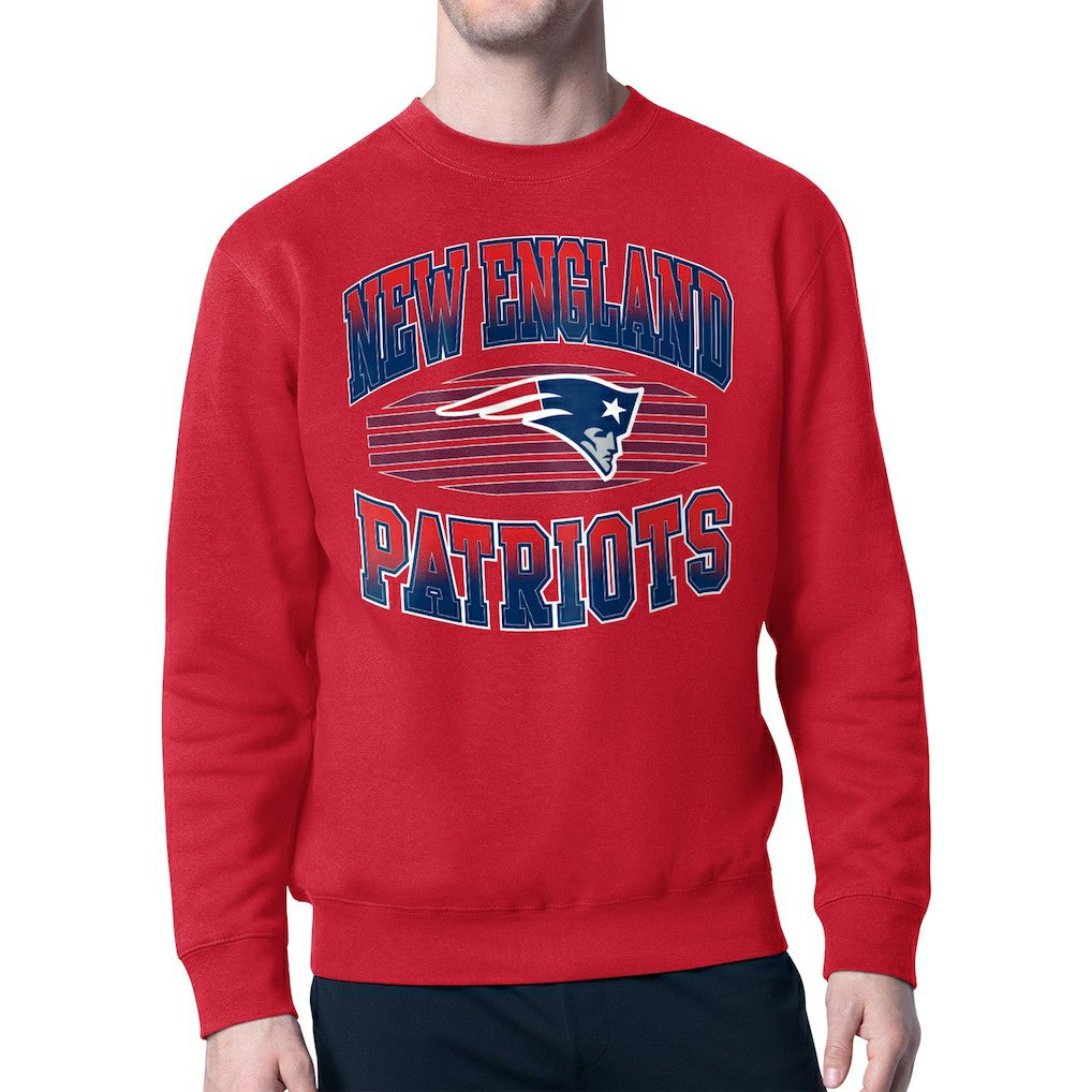 New England Patriots Starter Team Grit Graphic Fleece Pullover Sweatshirt Red | NFL