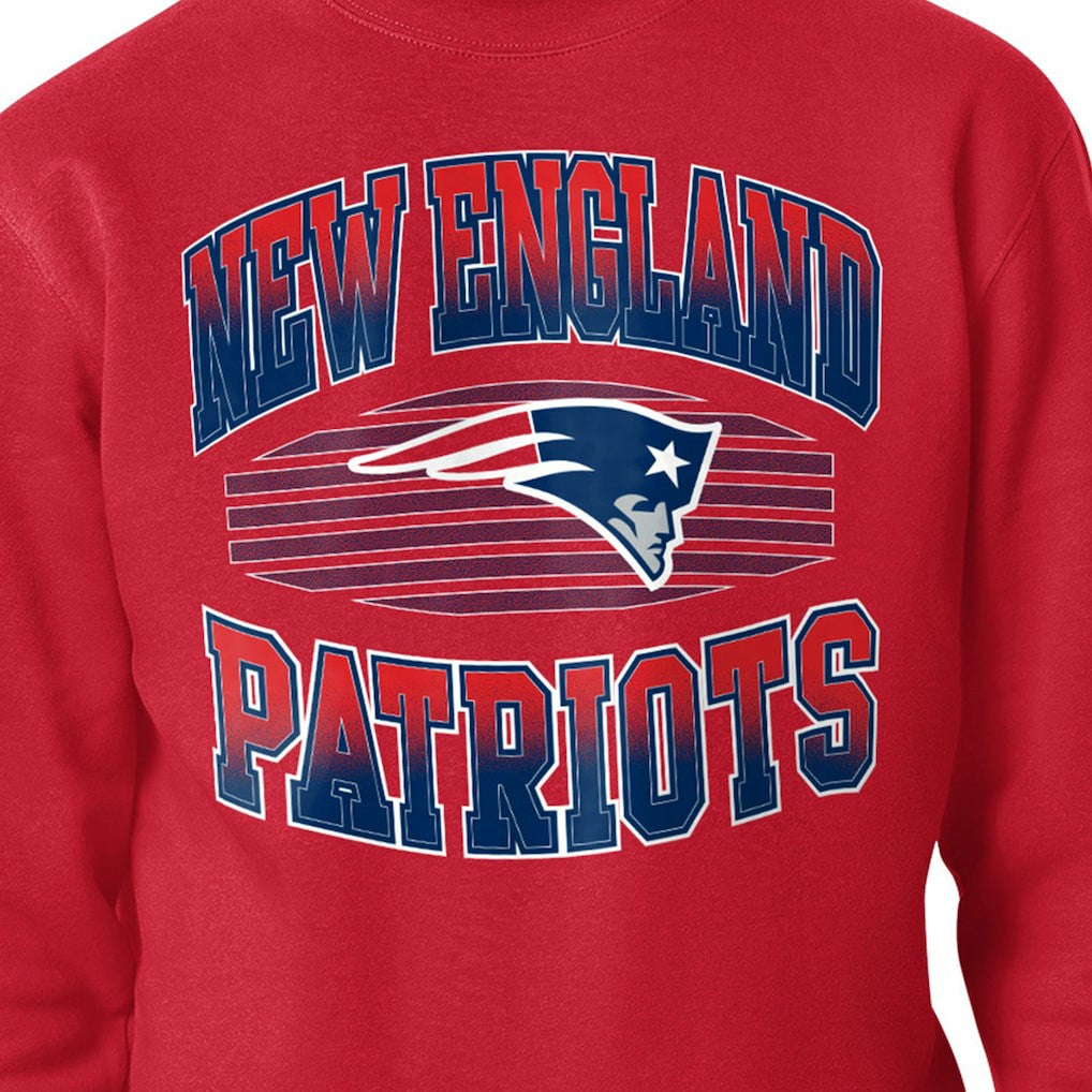 New England Patriots Starter Team Grit Graphic Fleece Pullover Sweatshirt Red | NFL