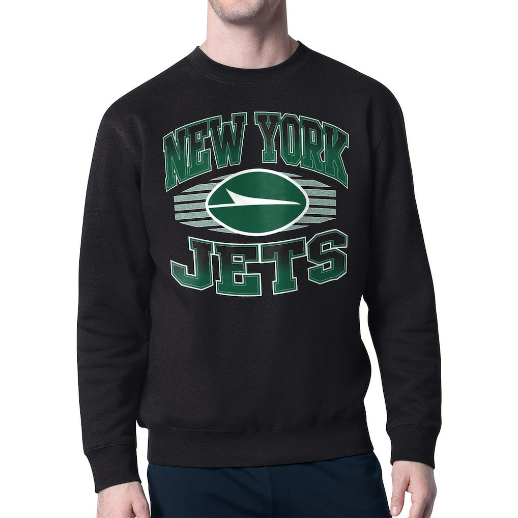 New York Jets Starter Team Grit Graphic Fleece Pullover Sweatshirt Black | NFL