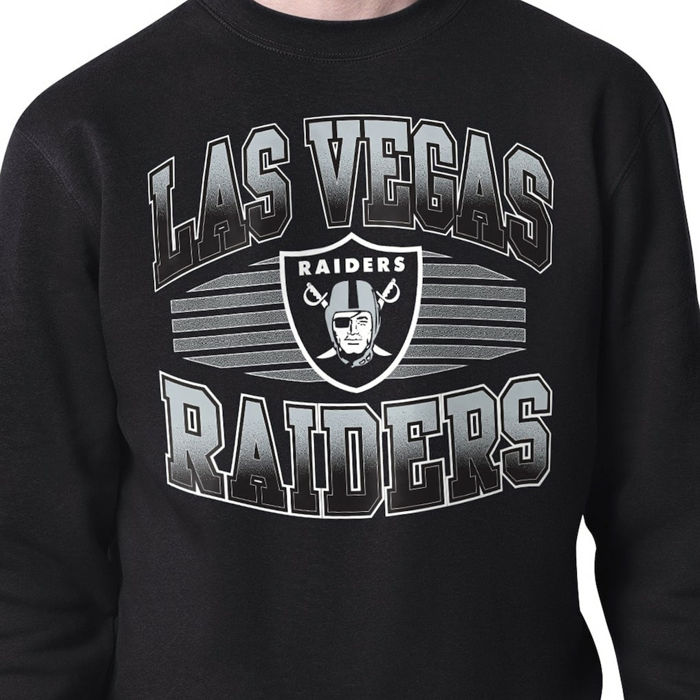 Las Vegas Raiders Starter Team Grit Graphic Fleece Pullover Sweatshirt Black | NFL
