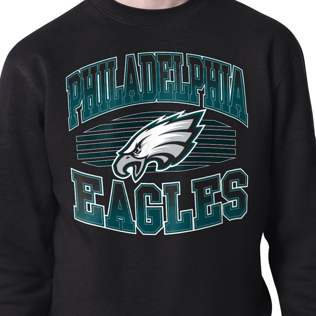 Philadelphia Eagles Starter Team Grit Graphic Fleece Pullover Sweatshirt Black | NFL
