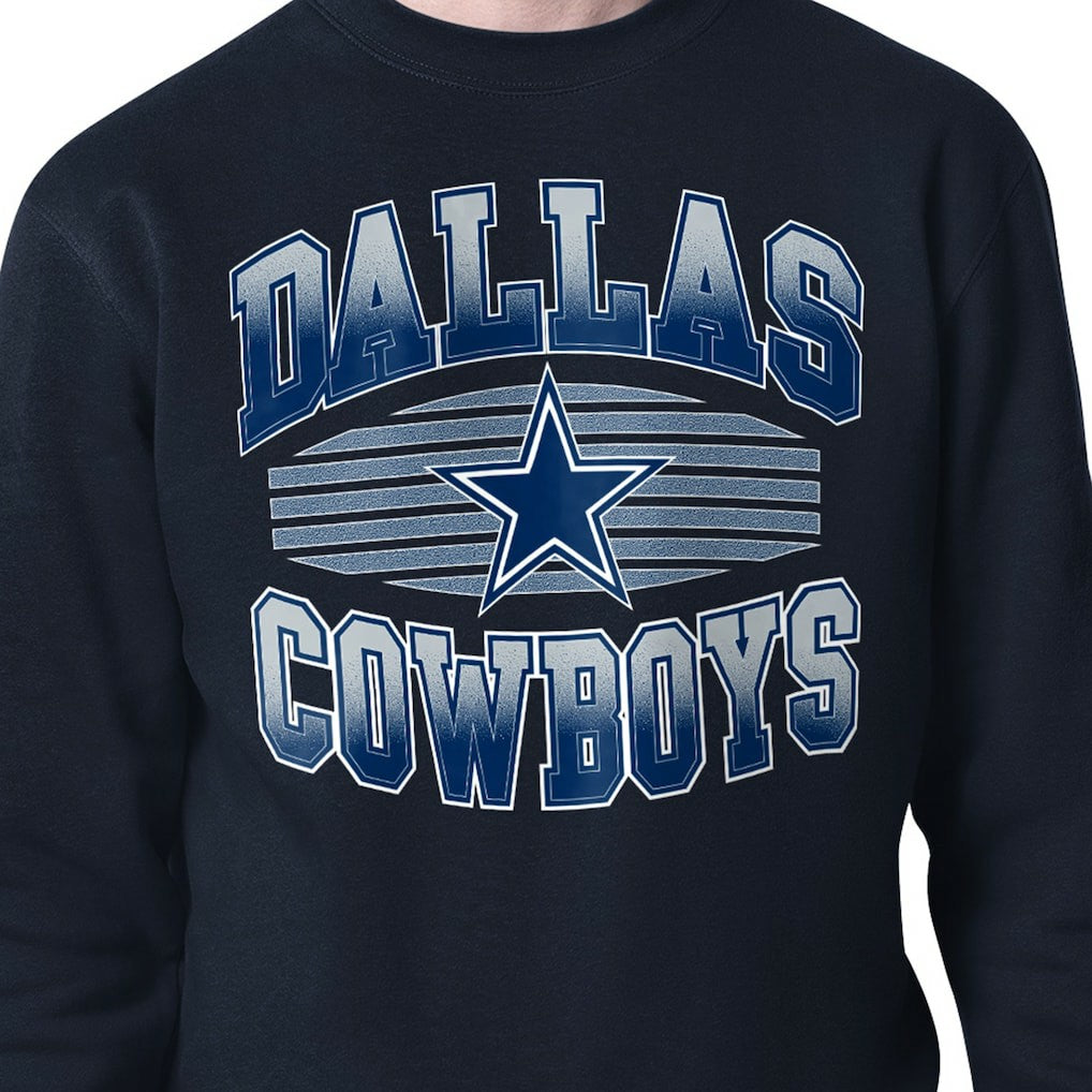Dallas Cowboys Starter Team Grit Graphic Fleece Pullover Sweatshirt Navy | NFL