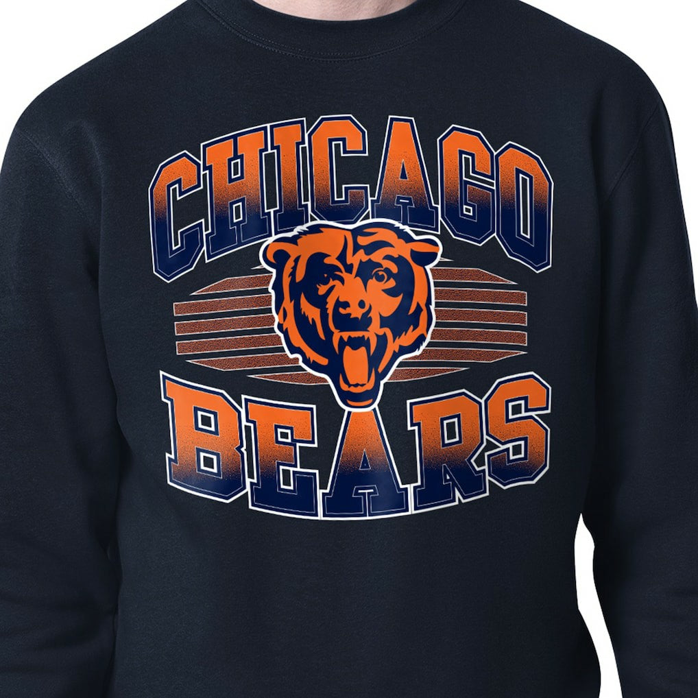Chicago Bears Starter Team Grit Graphic Fleece Pullover Sweatshirt Navy | NFL