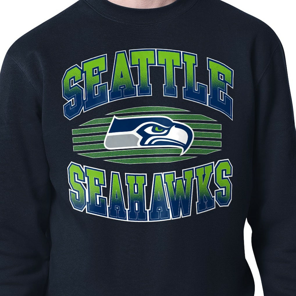 Seattle Seahawks Starter Team Grit Graphic Fleece Pullover Sweatshirt College Navy | NFL