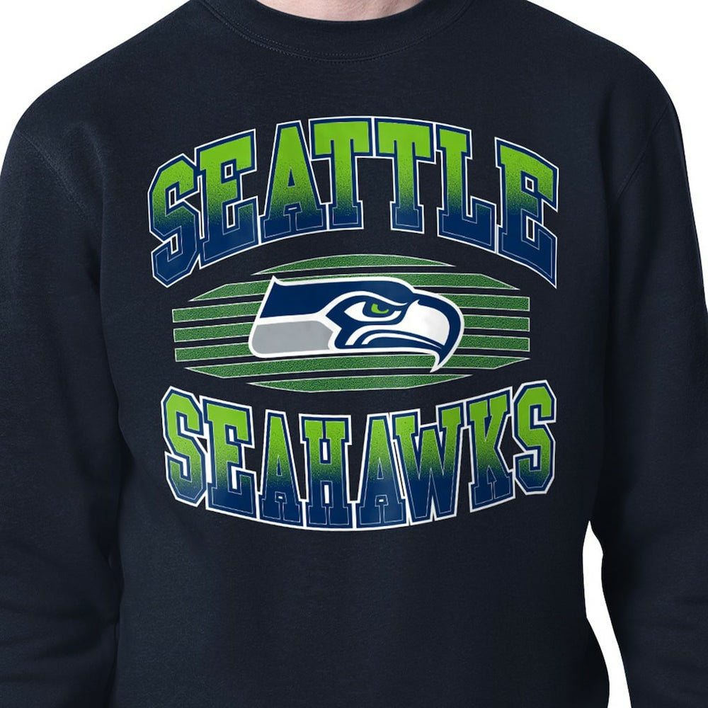 Seattle Seahawks Starter Team Grit Graphic Fleece Pullover Sweatshirt College Navy | NFL