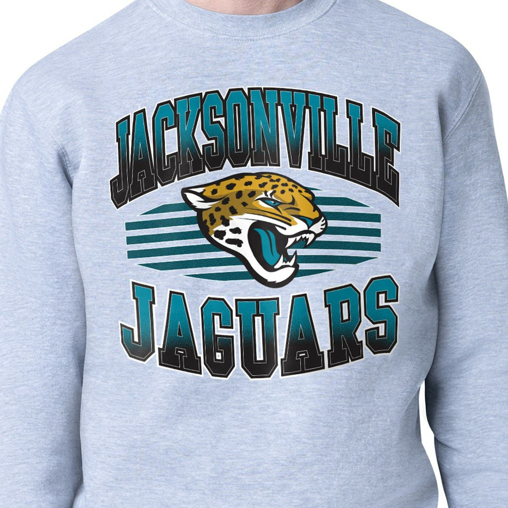 Jacksonville Jaguars Starter Team Grit Graphic Fleece Pullover Sweatshirt Heather Gray | NFL