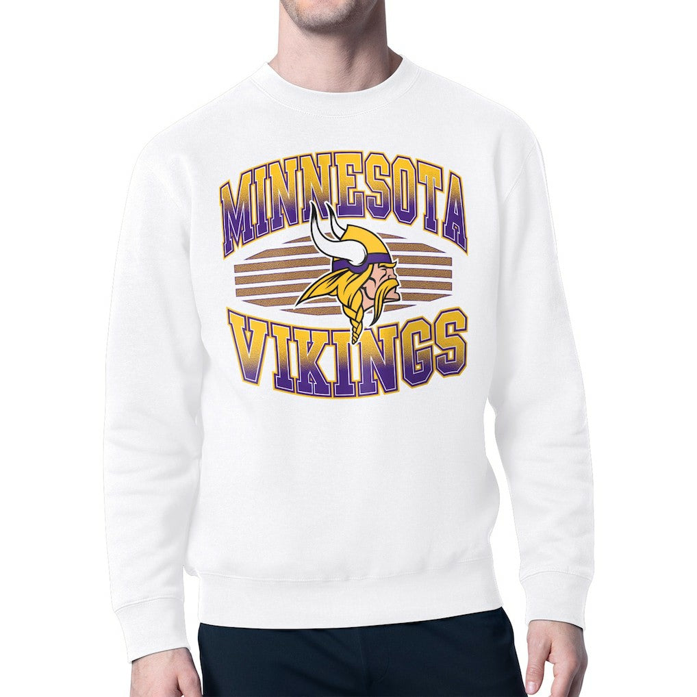 Minnesota Vikings Starter Team Grit Graphic Fleece Pullover Sweatshirt White | NFL