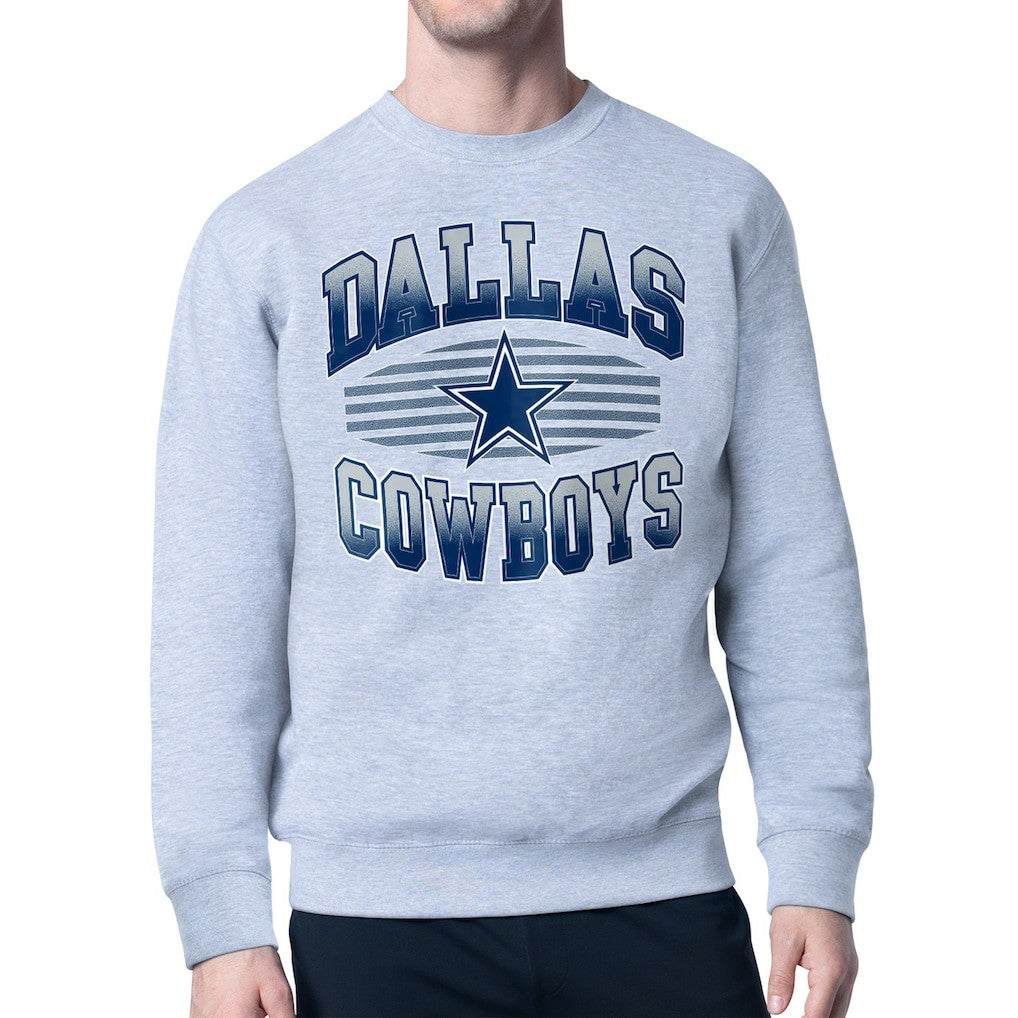 Dallas Cowboys Starter Team Grit Graphic Fleece Pullover Sweatshirt Heather Gray | NFL
