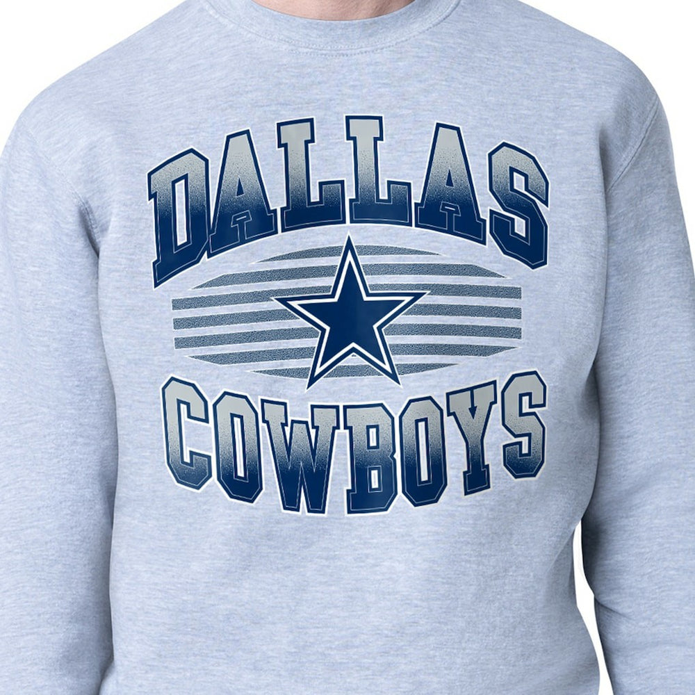 Dallas Cowboys Starter Team Grit Graphic Fleece Pullover Sweatshirt Heather Gray | NFL