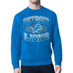 Detroit Lions Starter Team Grit Graphic Fleece Pullover Sweatshirt Blue | NFL