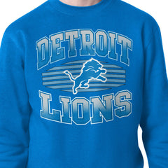 Detroit Lions Starter Team Grit Graphic Fleece Pullover Sweatshirt Blue | NFL