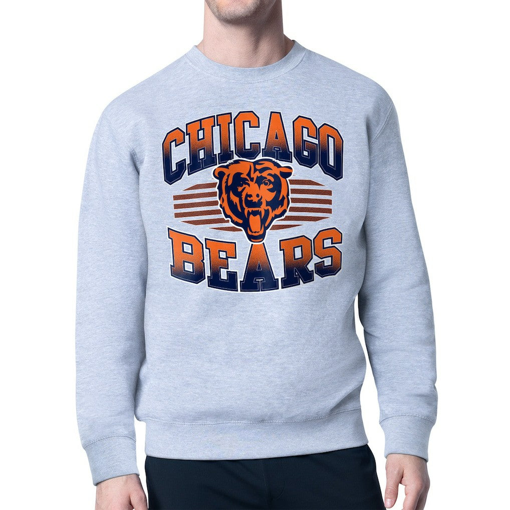 Chicago Bears Starter Team Grit Graphic Fleece Pullover Sweatshirt Heather Gray | NFL