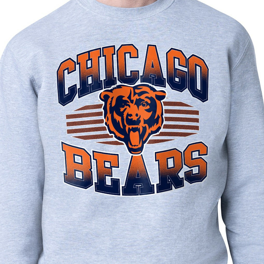 Chicago Bears Starter Team Grit Graphic Fleece Pullover Sweatshirt Heather Gray | NFL