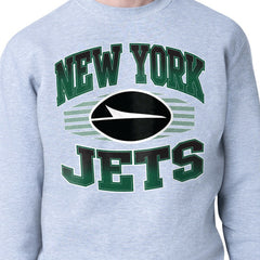 New York Jets Starter Team Grit Graphic Fleece Pullover Sweatshirt Heather Gray | NFL