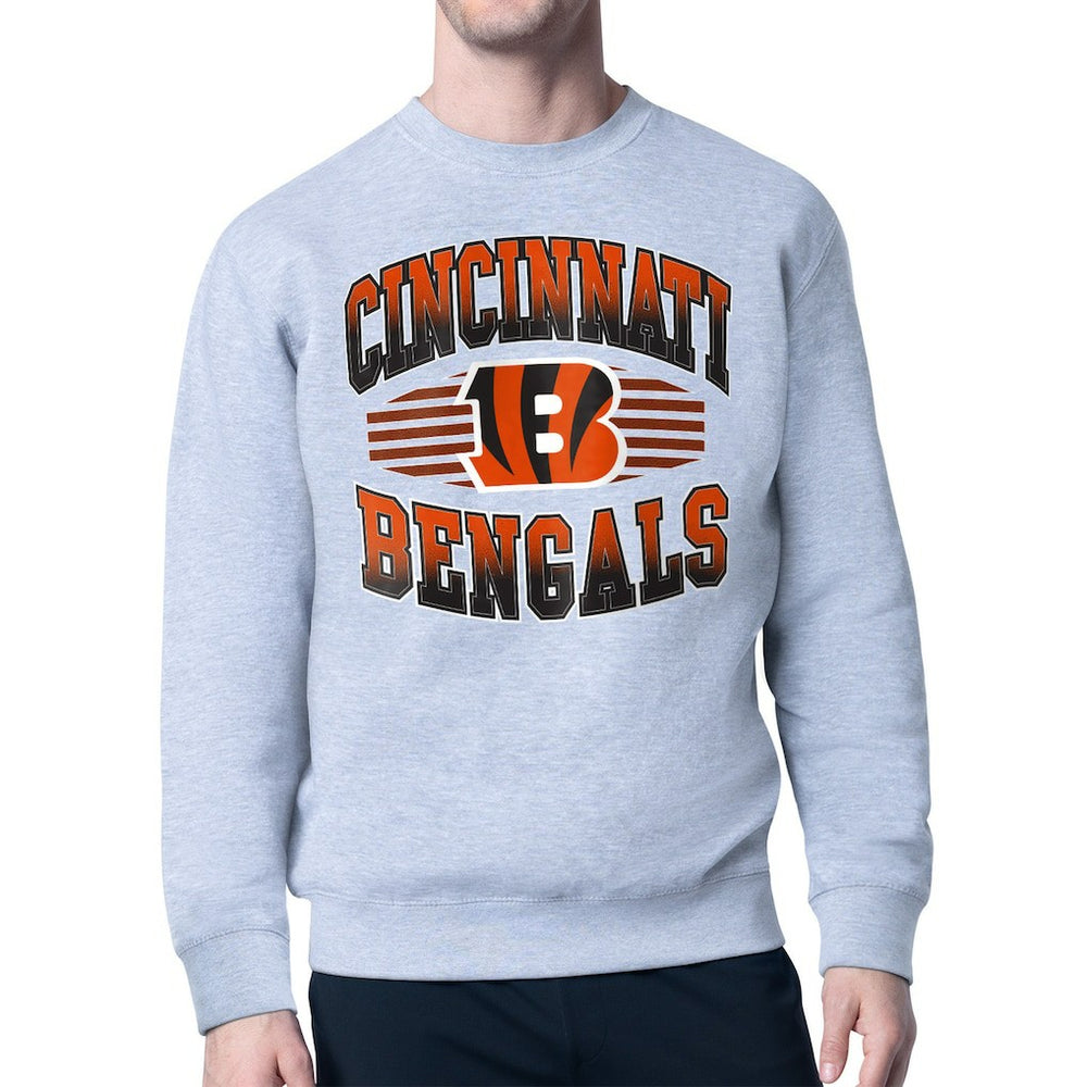 Cincinnati Bengals Starter Team Grit Graphic Fleece Pullover Sweatshirt Heather Gray | NFL