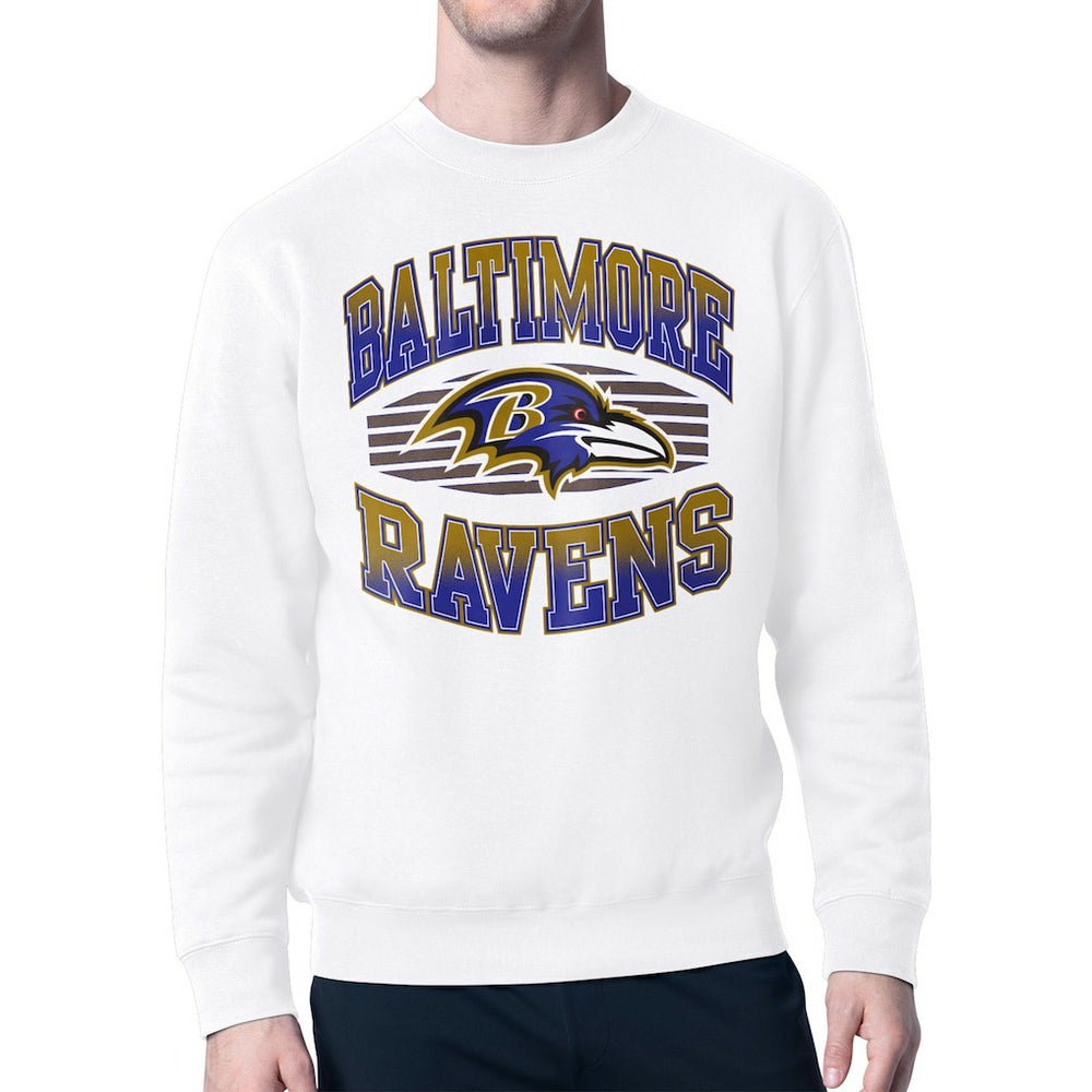 Baltimore Ravens Starter Team Grit Graphic Fleece Pullover Sweatshirt White | NFL