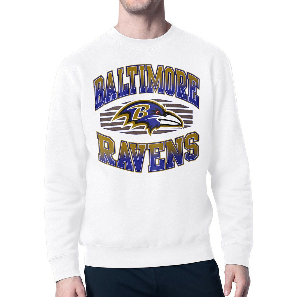 Baltimore Ravens Starter Team Grit Graphic Fleece Pullover Sweatshirt White | NFL