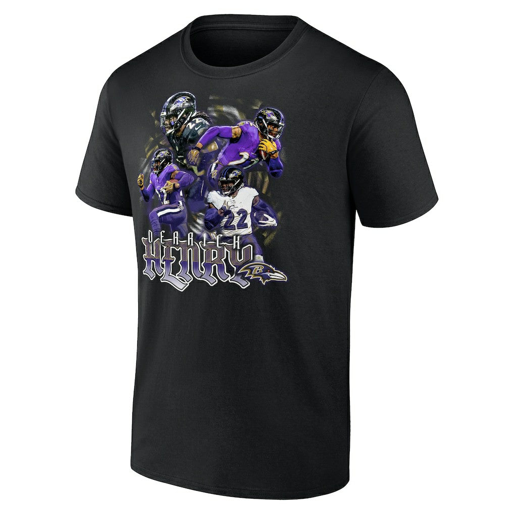 Derrick Henry Baltimore Ravens Notorious Graphic T-Shirt Black | NFL