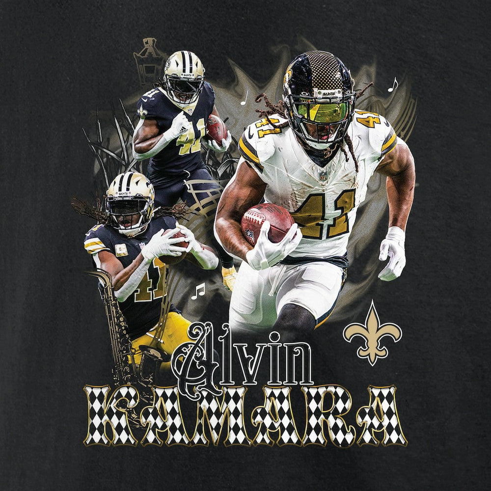 Alvin Kamara New Orleans Saints Notorious Graphic T-Shirt Black | NFL