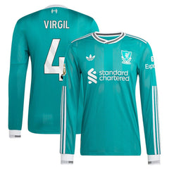 Virgil van Dijk Liverpool 2025/26 Third Long Sleeve Player Jersey Green | Adidas Online