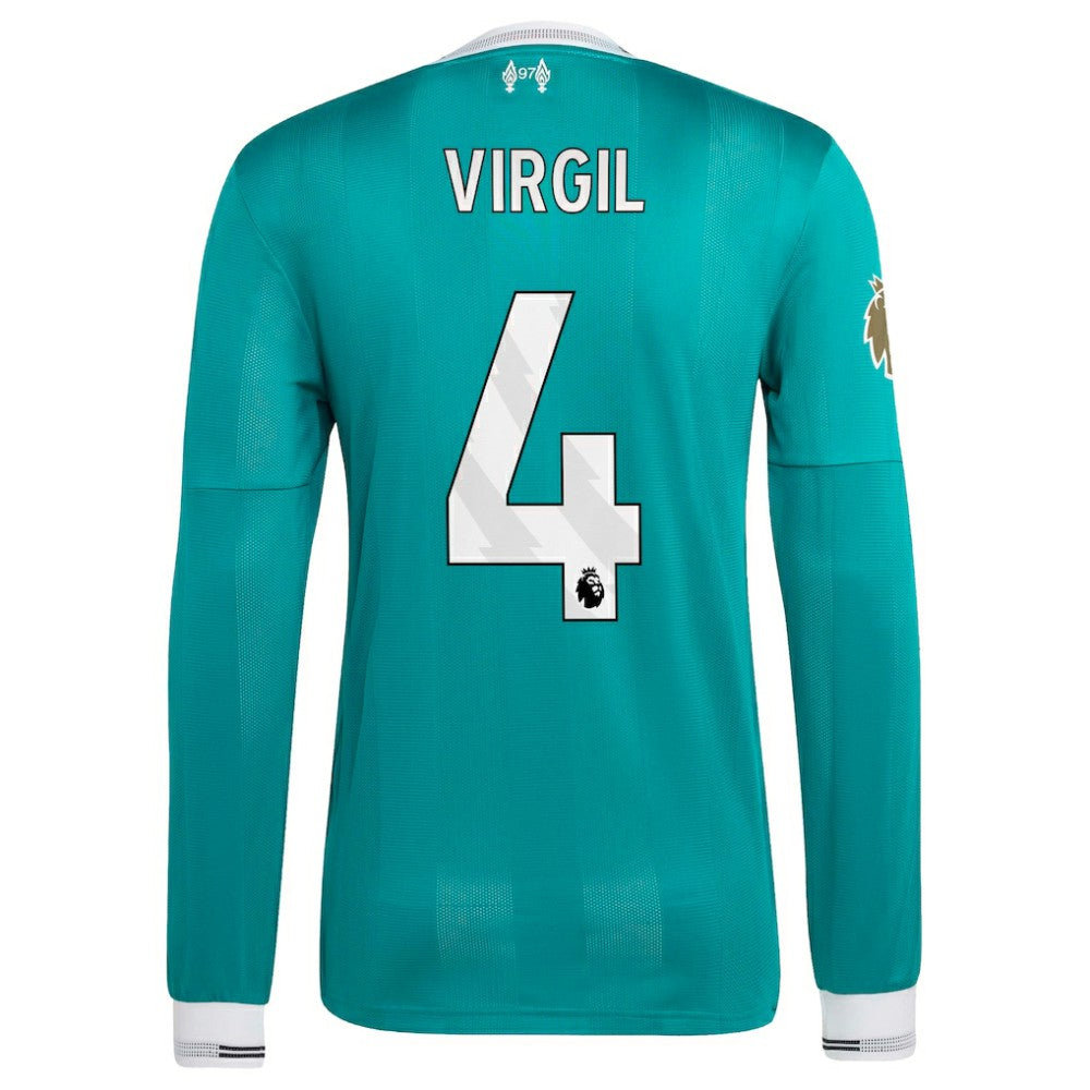 Virgil van Dijk Liverpool 2025/26 Third Long Sleeve Player Jersey Green | Adidas Online