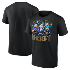 Justin Herbert Los Angeles Chargers Notorious Graphic T-Shirt Black | NFL