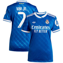 Vinicius Junior Real Madrid Women's 2025/26 Third Replica Player Jersey Blue | Adidas