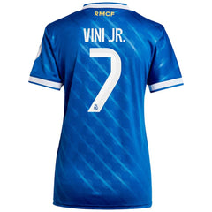 Vinicius Junior Real Madrid Women's 2025/26 Third Replica Player Jersey Blue | Adidas