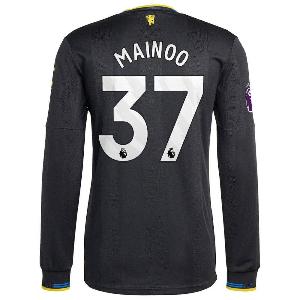 Kobbie Mainoo Manchester United 2025/26 Third Long Sleeve Player Jersey Black | Adidas
