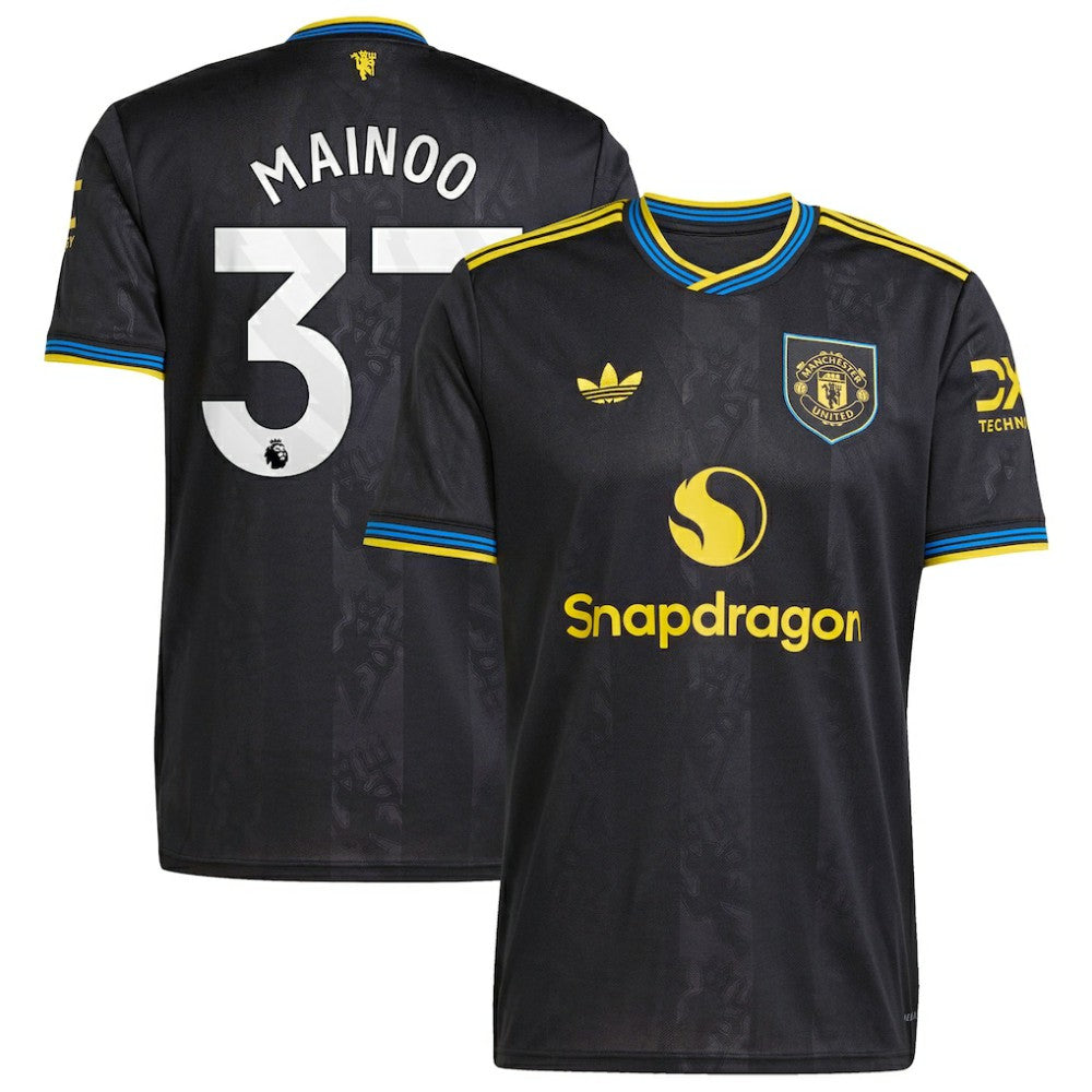Kobbie Mainoo Manchester United 2025/26 Third Replica Player Jersey Black | Adidas