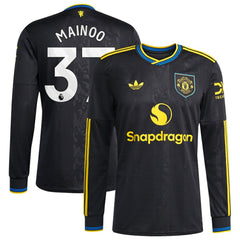 Kobbie Mainoo Manchester United 2025/26 Third Replica Long Sleeve Player Jersey Black | Adidas discount