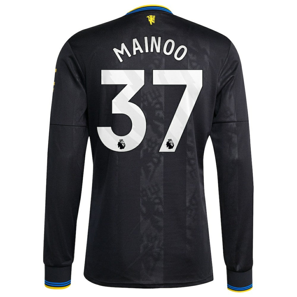 Kobbie Mainoo Manchester United 2025/26 Third Replica Long Sleeve Player Jersey Black | Adidas discount