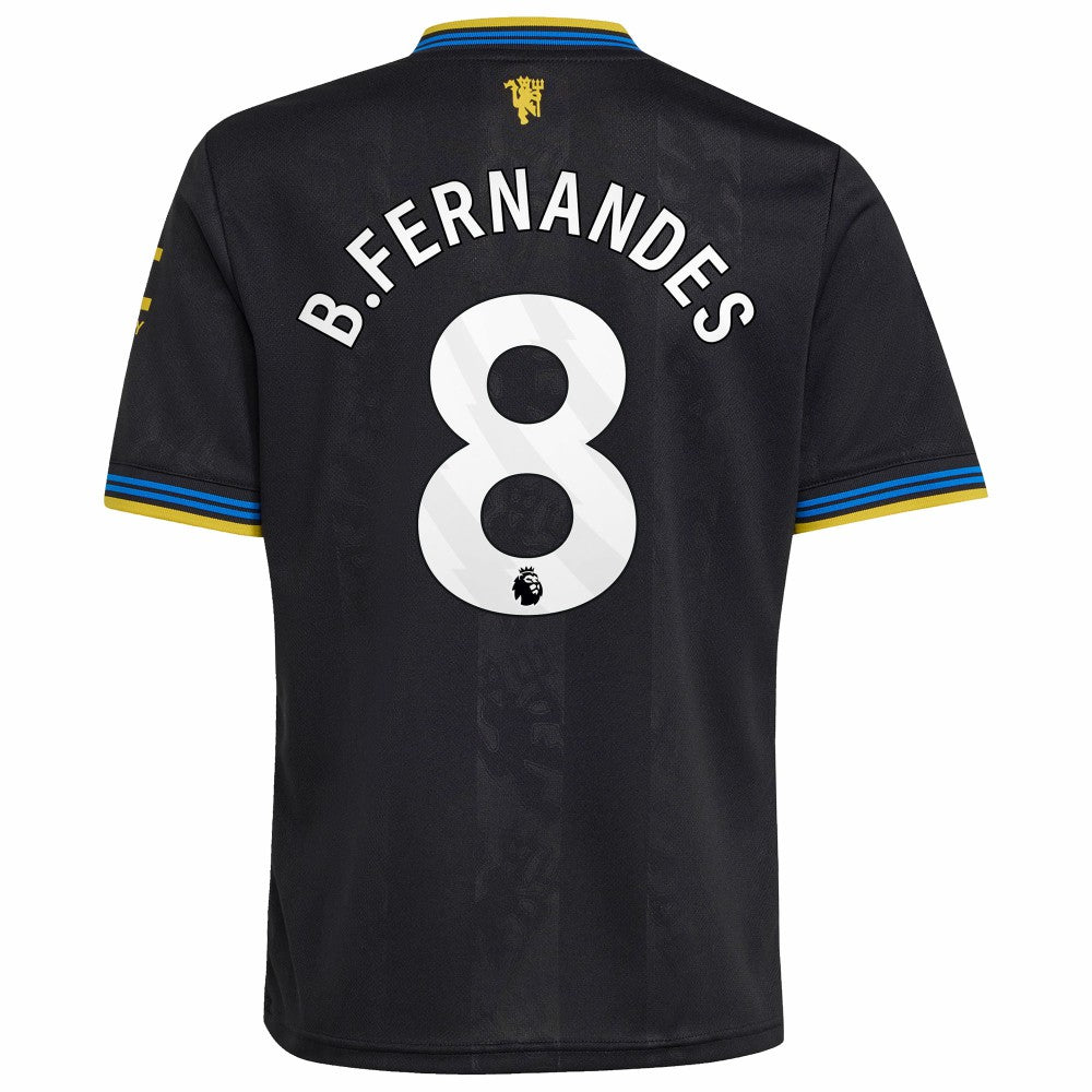 Bruno Fernandes Manchester United Youth 2025/26 Third Replica Player Jersey Black | Adidas Sale