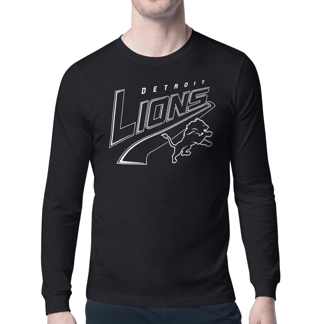 Detroit Lions Starter Modern Tailsweep Graphic Long Sleeve T-Shirt Black | NFL